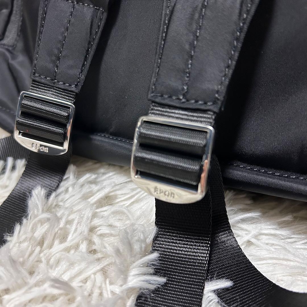 未使用級極美品　EPOR リュック　バックパック　ナイロン　レザー　ブラック