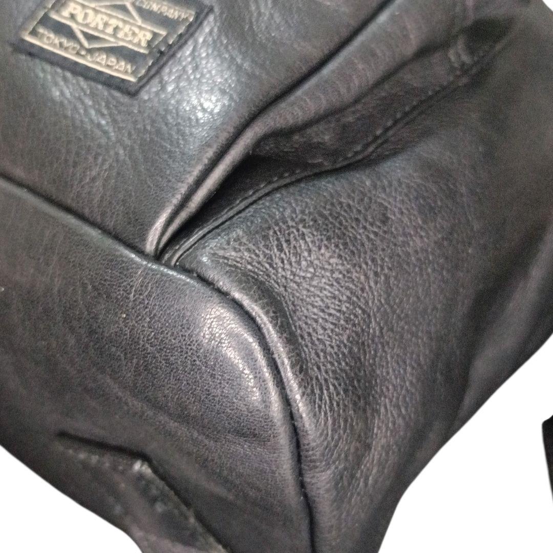 ✨PORTER CORTINA オールレザー フラップ シボ革 リュック 黒