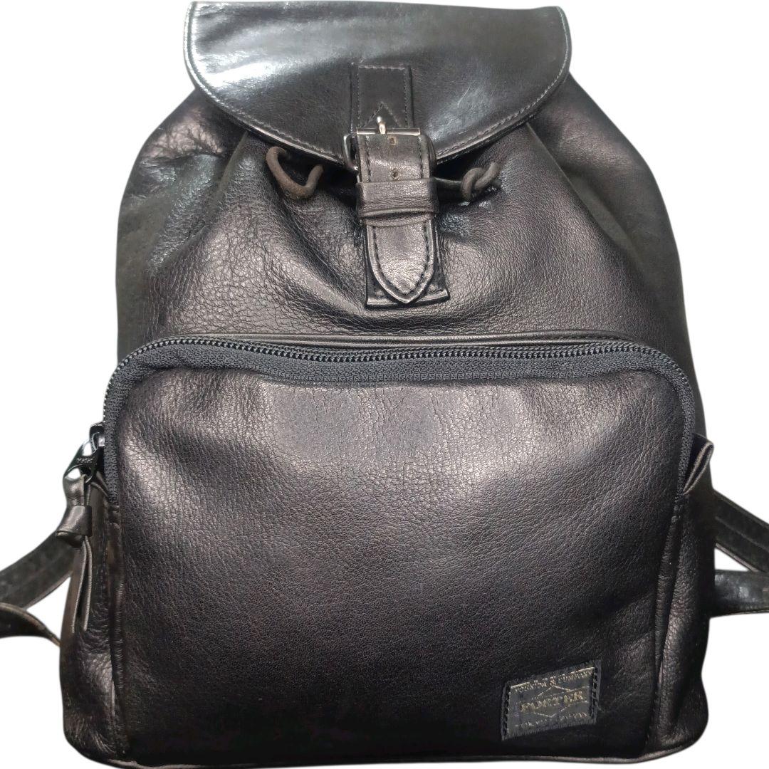 ✨PORTER CORTINA オールレザー フラップ シボ革 リュック 黒
