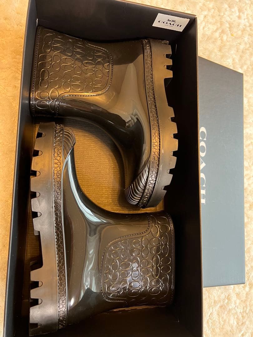 COACH ブラック レインブーツ　26cm