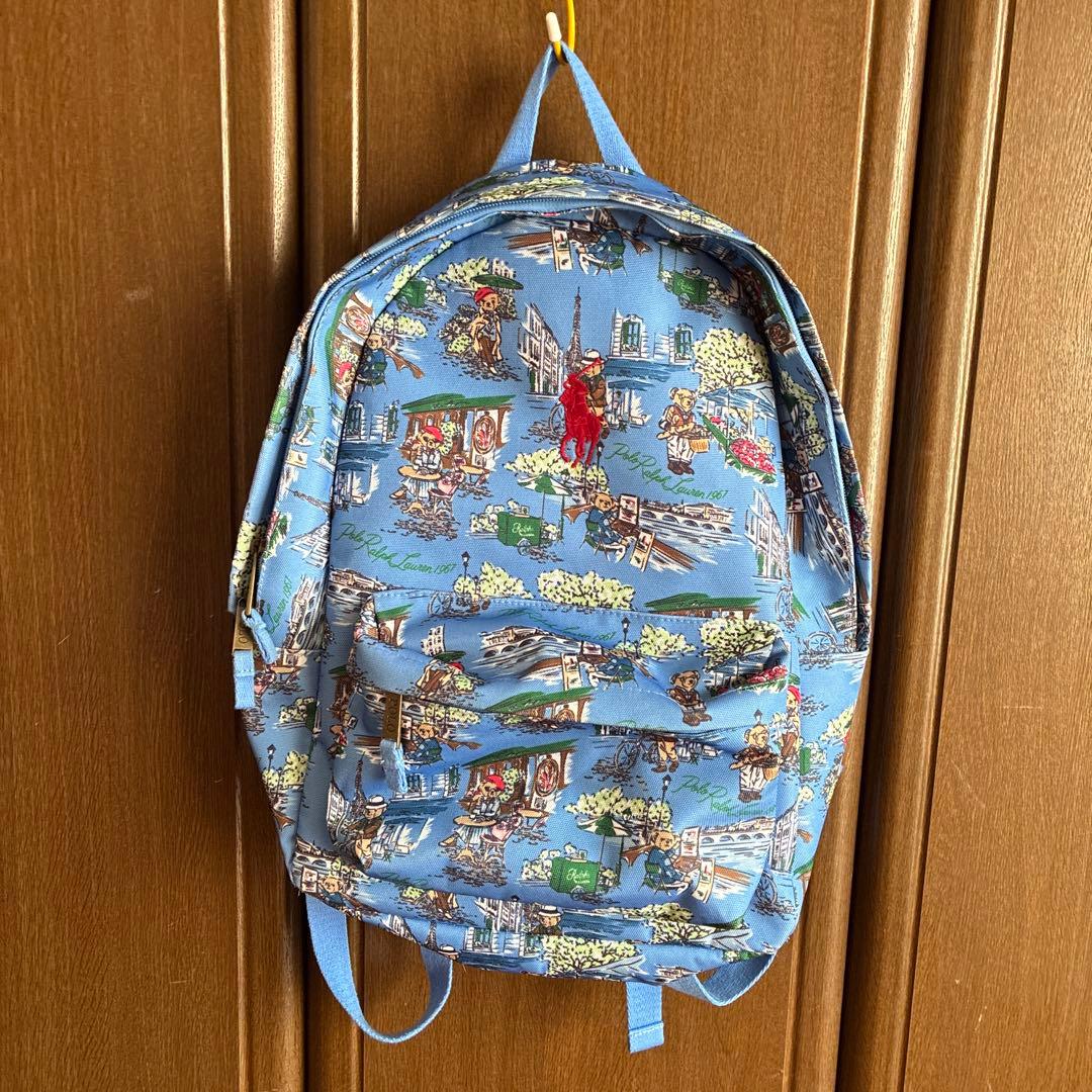 POLO RALPH LAUREN 風景柄リュック 水色