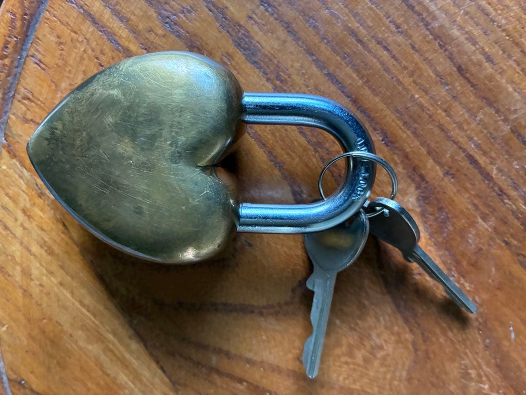 アンティーク 南京錠　鍵 パッドロック　Love lock　キー　真鍮　アメリカ