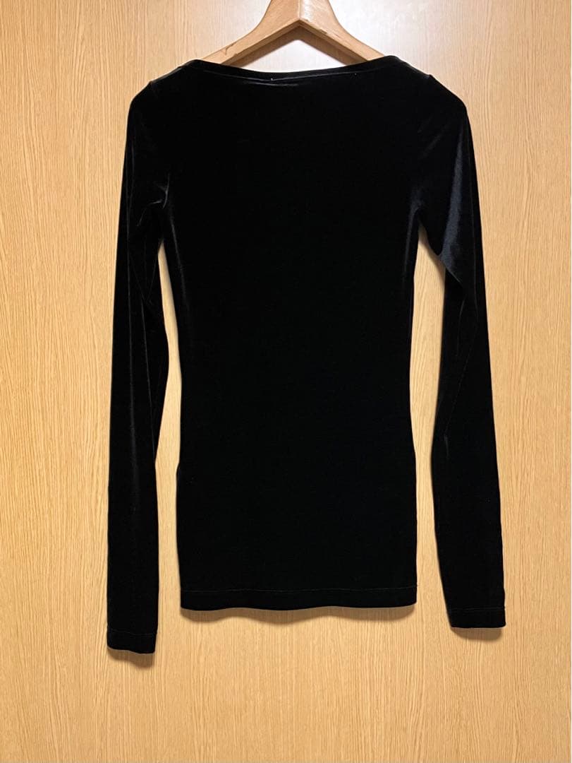 新品　23AW ヌメロ ヴェントゥーノ　ベルベットトップス　カットソー　黒