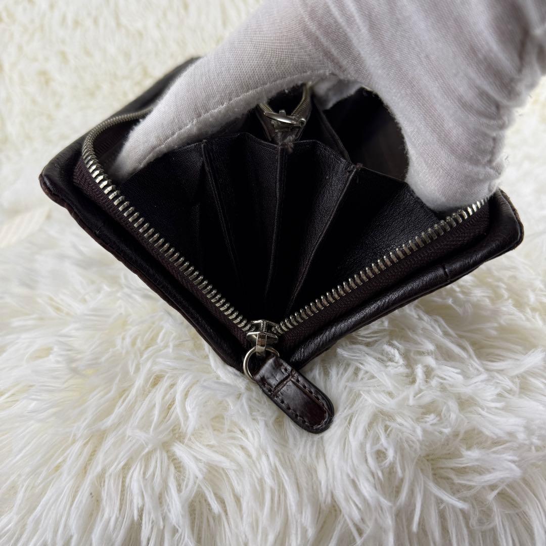 【極美品】ムータ クロコダイル 長財布 ラウンドジップ マットクロコ ブラウン