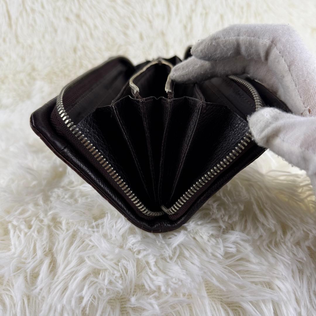 【極美品】ムータ クロコダイル 長財布 ラウンドジップ マットクロコ ブラウン