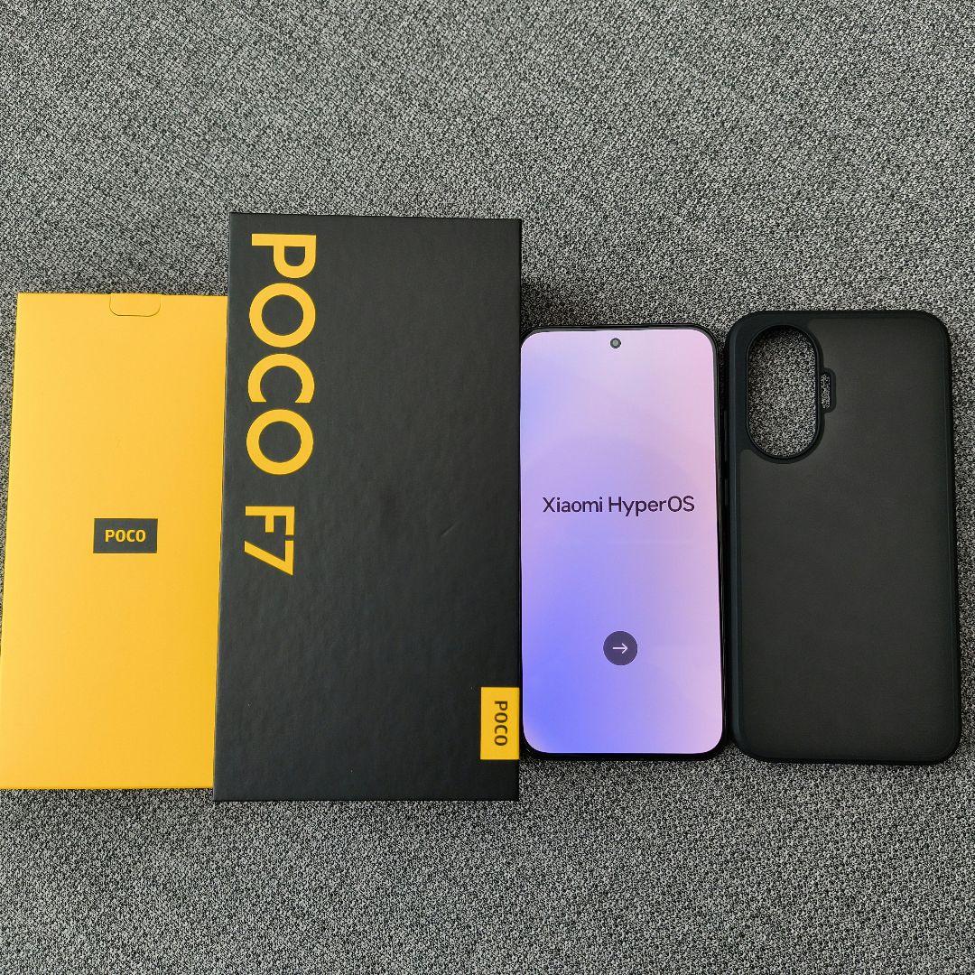 POCO F7 ブラック 12GB RAM 512GB 使用歴浅　社外ケース付