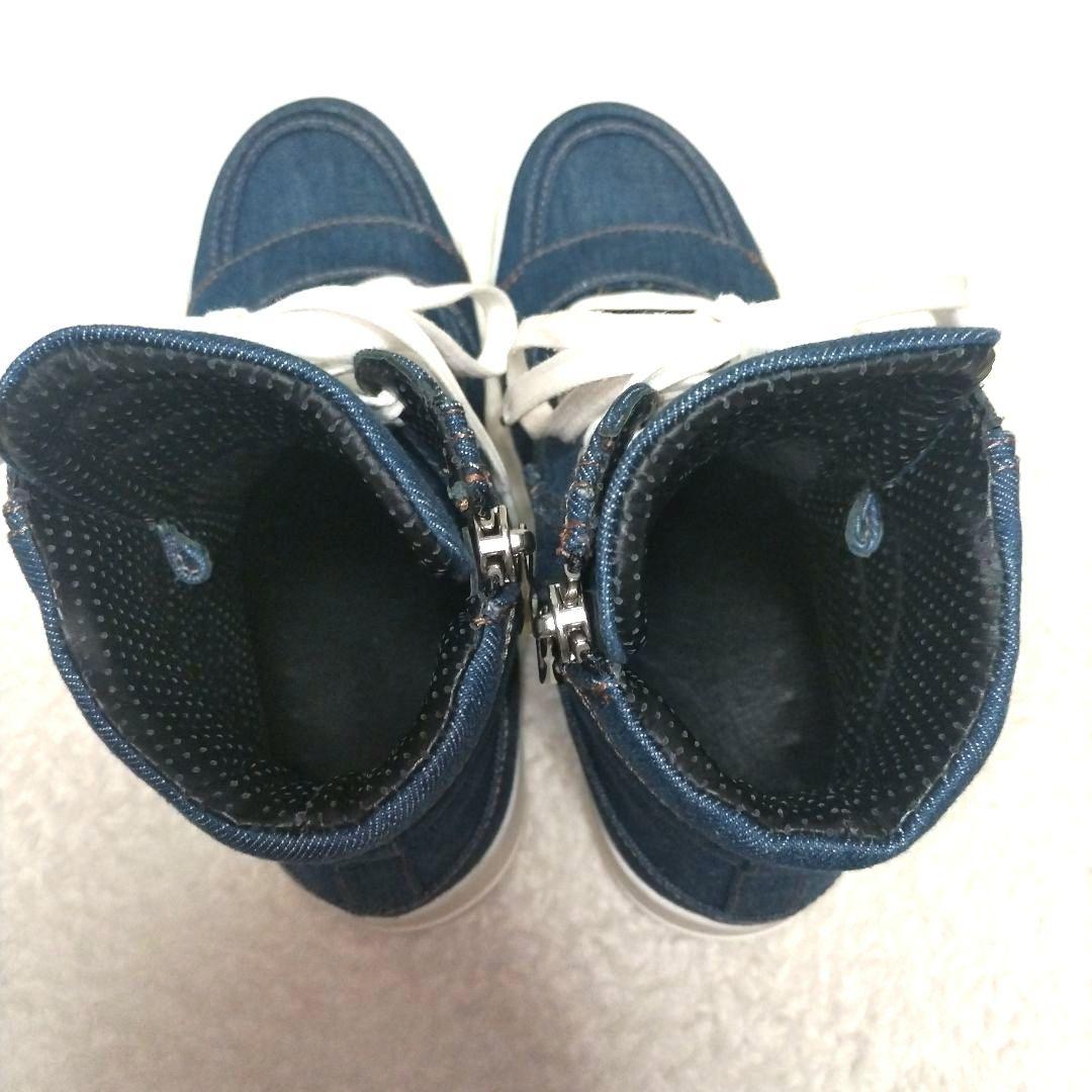 【美品】BALMAIN バルマン デニム インディゴ ハイカットスニーカー レア