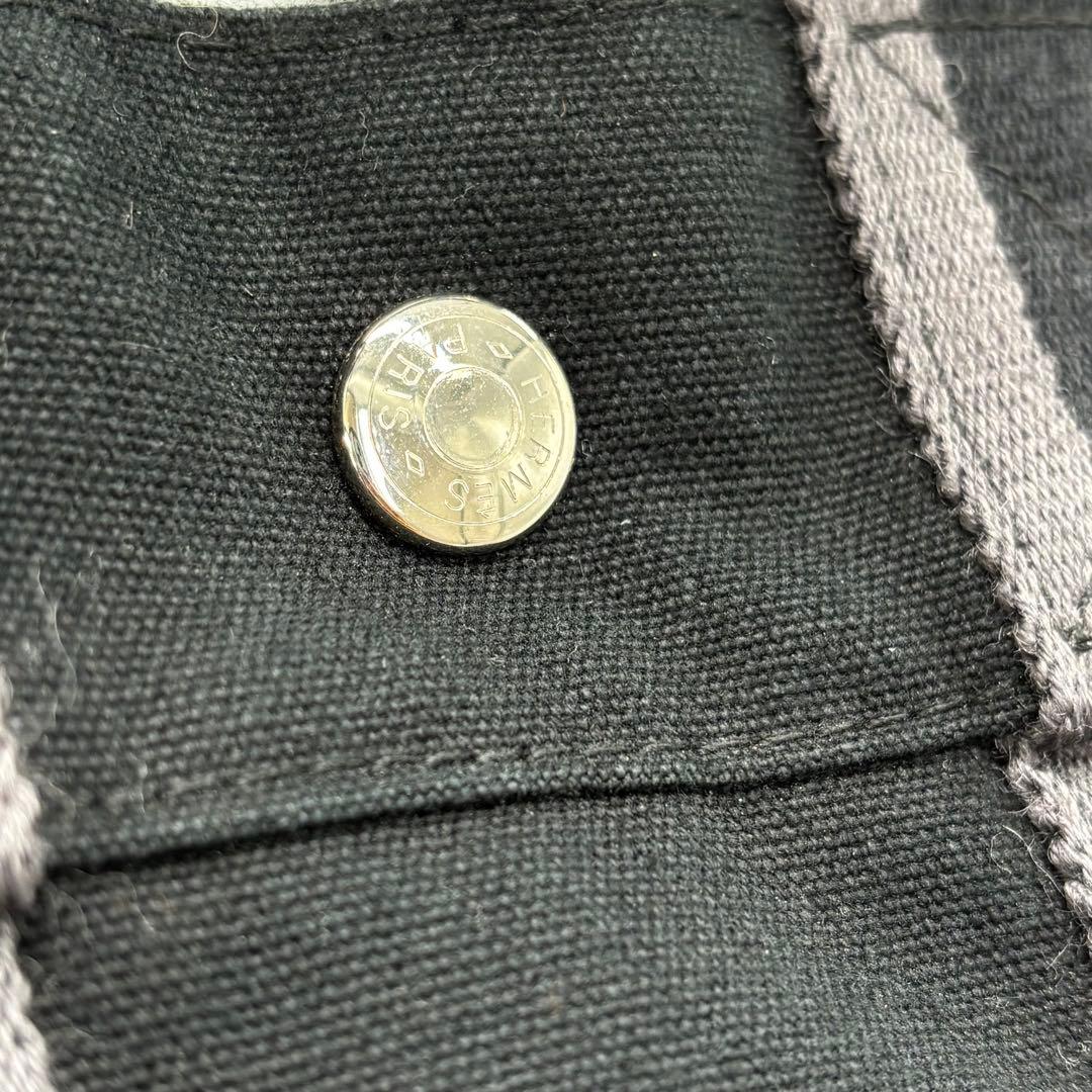 【極美品】HERMES トートPM フールトゥ キャンバス ブラック グレー