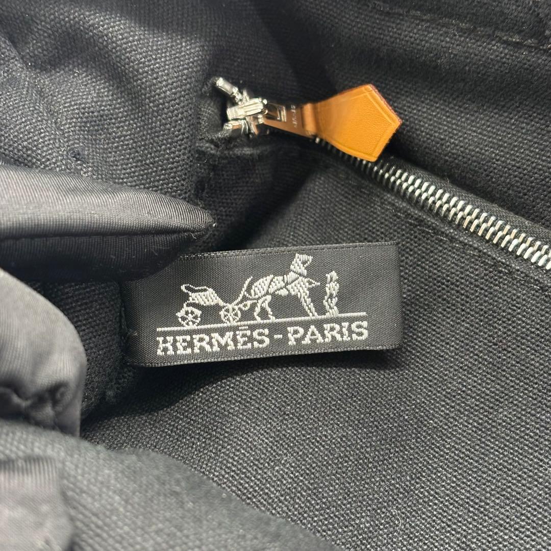 【極美品】HERMES トートPM フールトゥ キャンバス ブラック グレー