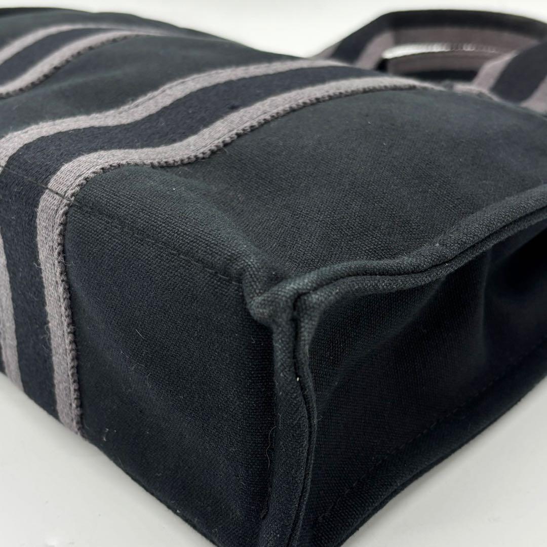 【極美品】HERMES トートPM フールトゥ キャンバス ブラック グレー