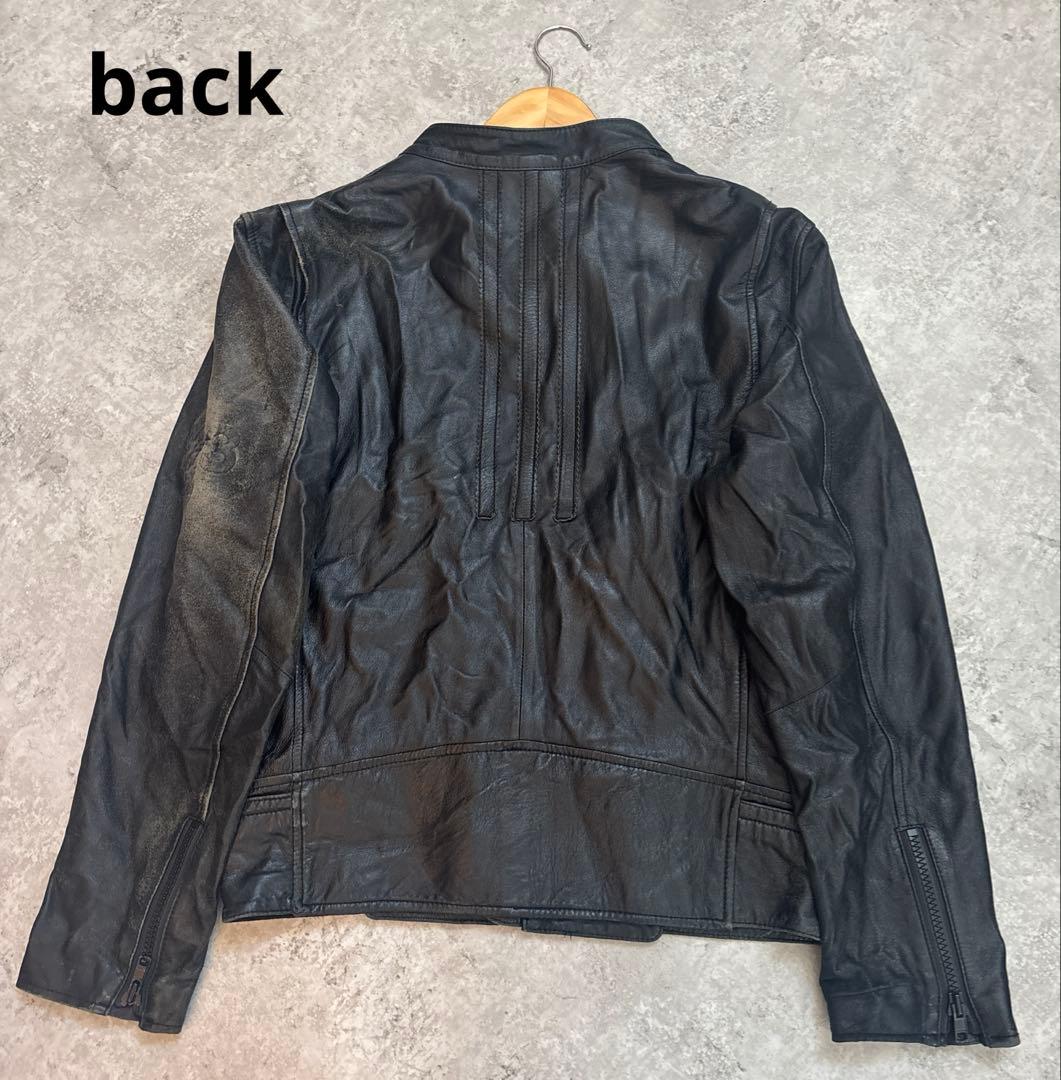希少/レザージャケットy-3ヨウジヤマモトレザーライダース【S】