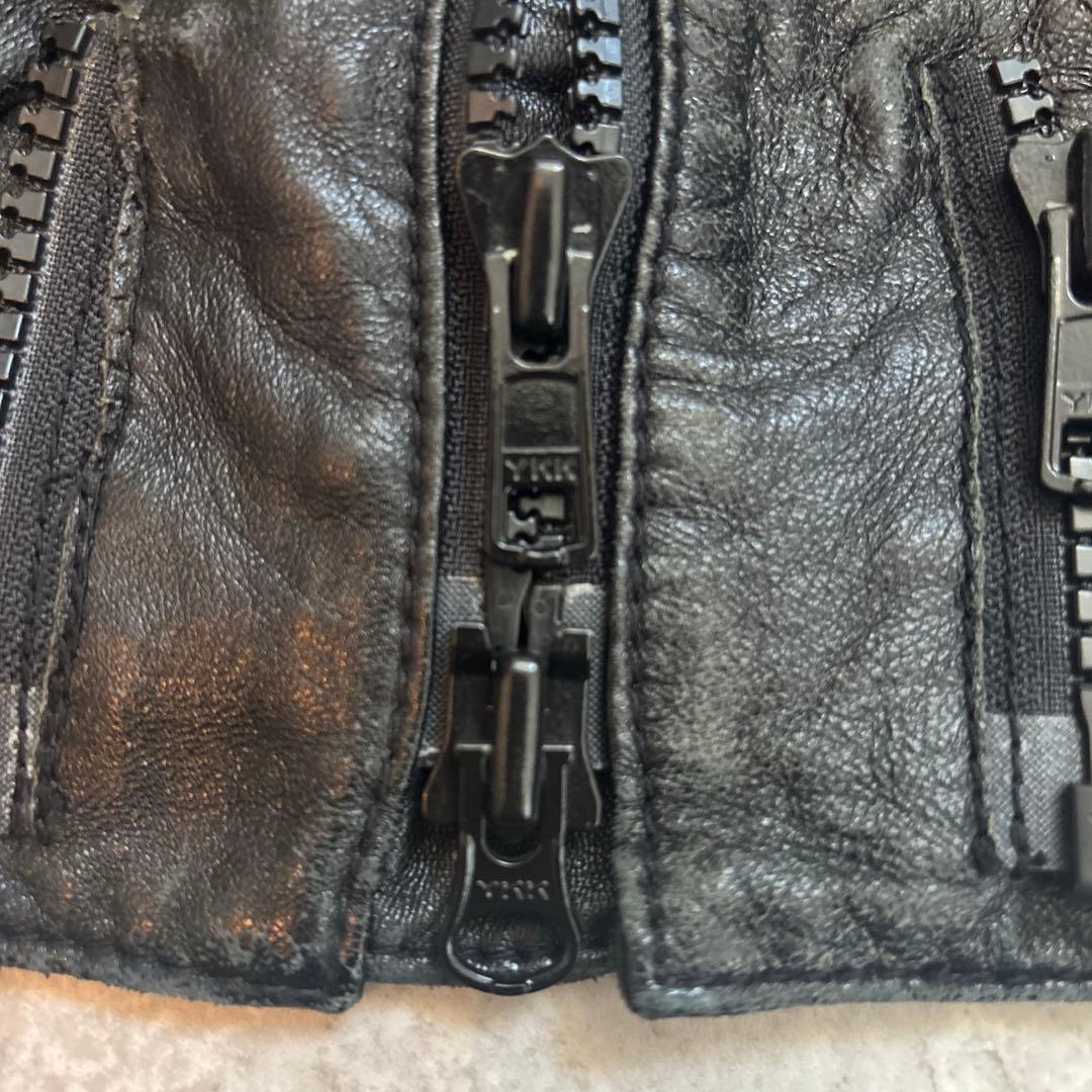 希少/レザージャケットy-3ヨウジヤマモトレザーライダース【S】