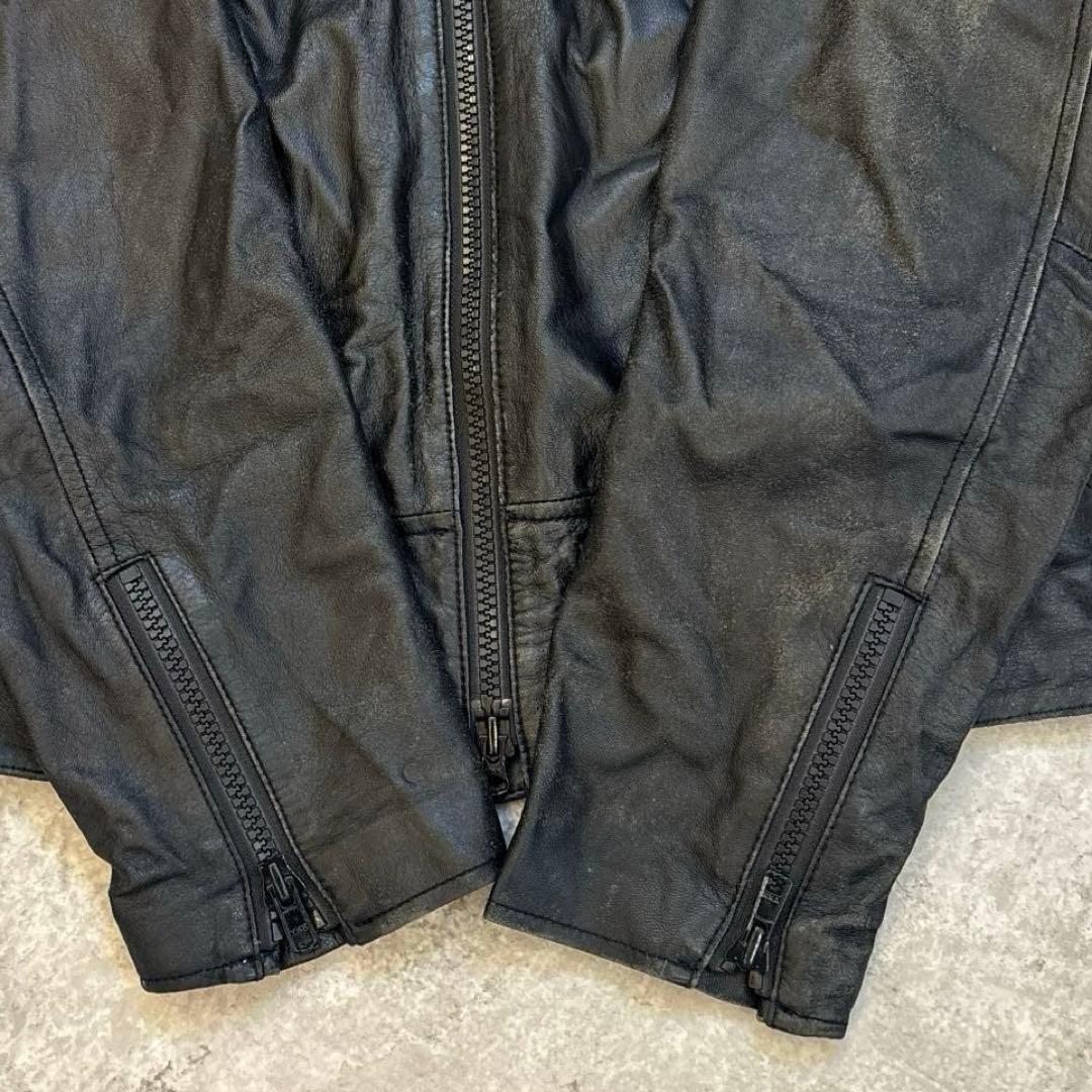 希少/レザージャケットy-3ヨウジヤマモトレザーライダース【S】