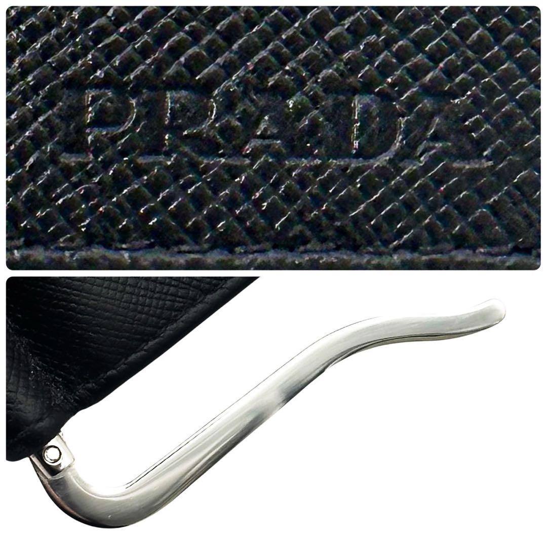 極美品 プラダ サフィアーノ マネークリップ 財布 札入れ カード コンパクト