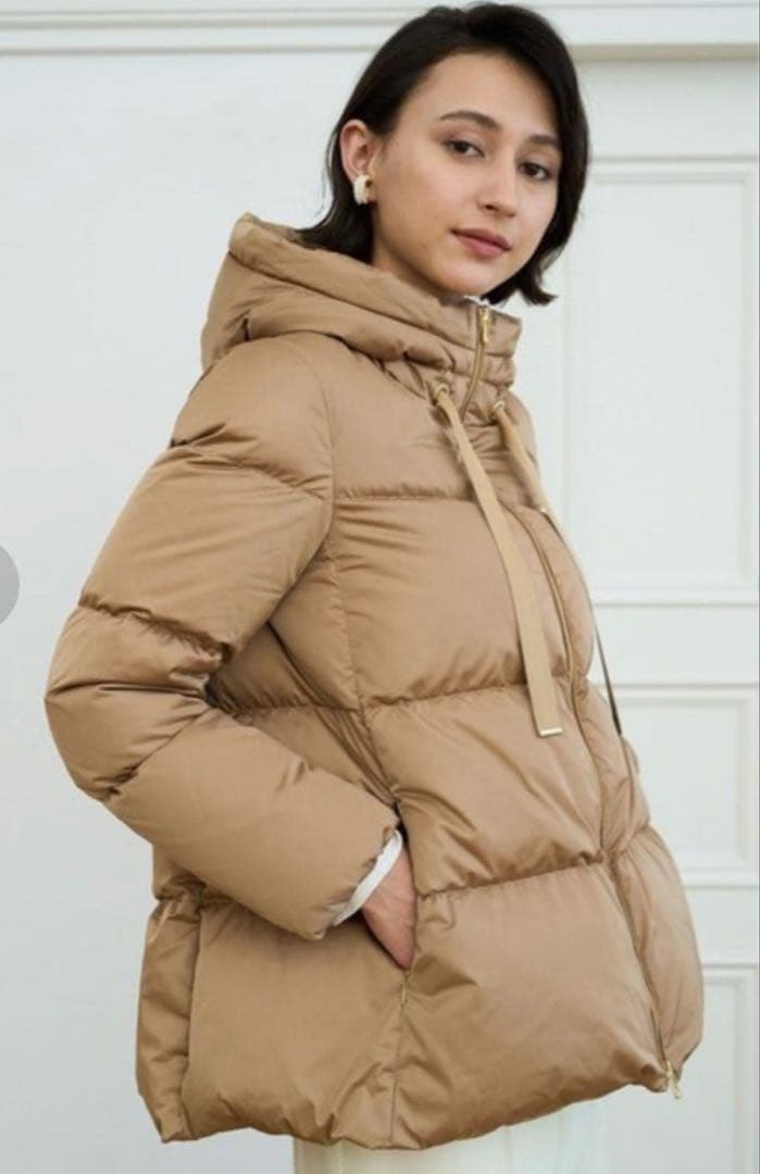 ★ANAYI★フード付きダウンジャケット　ゴールド