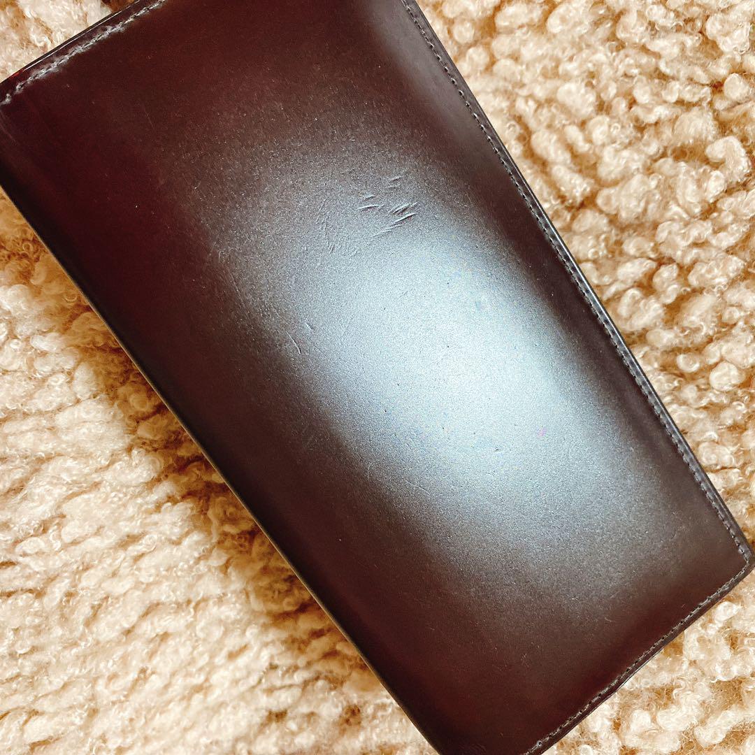 収納力◎✨ ココマイスター 水染めコードバン 長財布 used品 ブラウン