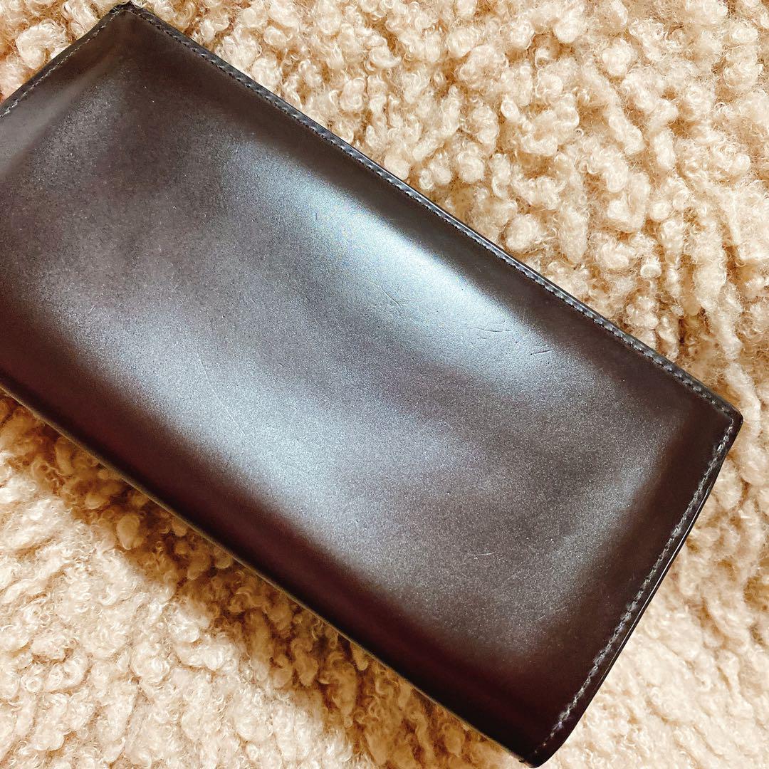 収納力◎✨ ココマイスター 水染めコードバン 長財布 used品 ブラウン