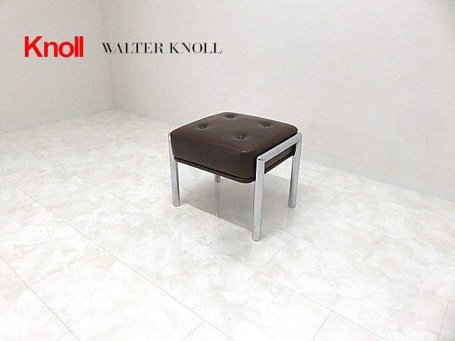 チ*ウ様 希少品/ヴィンテージ　Knoll/ノール/ノル 本革オットマン　本革ス