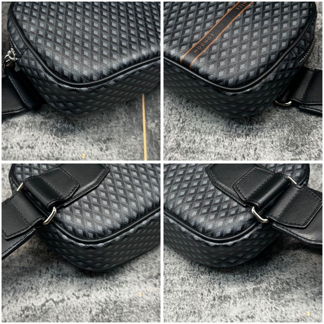 極美品 現行 ✨ダンヒル エンジンターン ショルダー ボディバッグ 総柄