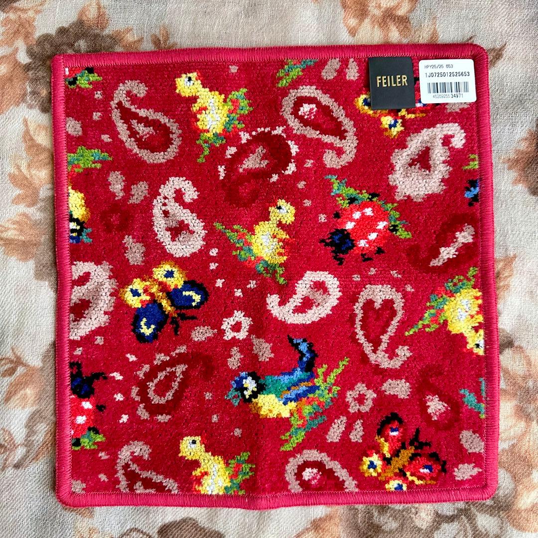 【FEILER】旗艦店限定ハンカチ＆レピヤンリボンショルダーストラップホワイト