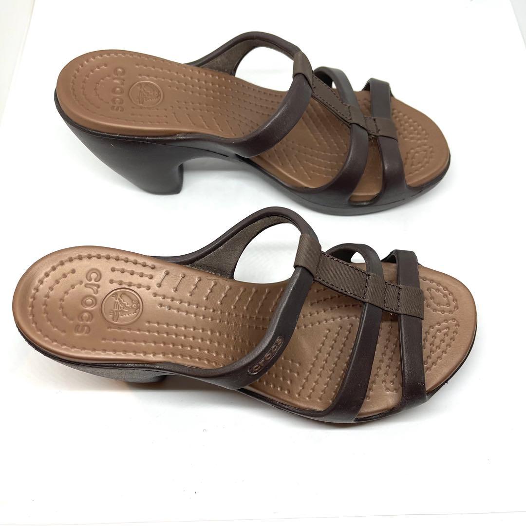 Crocs クロックス サイプラス ヒールサンダル 茶 ブラウン 23cm
