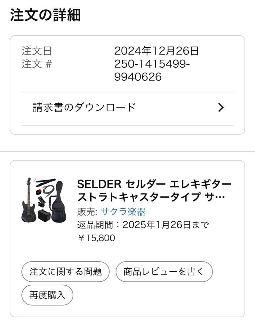 【ほぼ未使用品】SELDER セルダー エレキギター 初心者入門セット