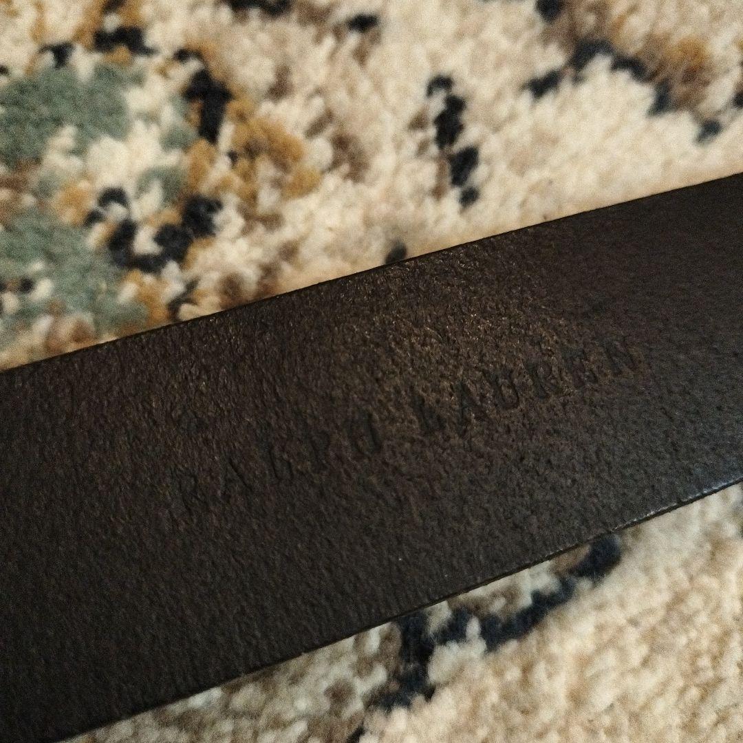 ラルフローレン　ビンテージ　ネイティブ　黒レザーベルト　RRL　ジョニーデップ