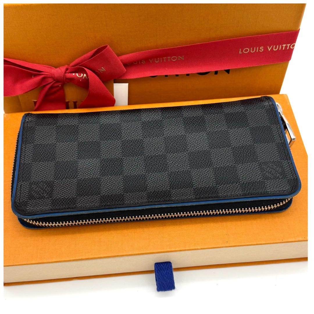 ルイヴィトン ダミエグラフィット ジッピーウォレットヴェルティカル ブルー