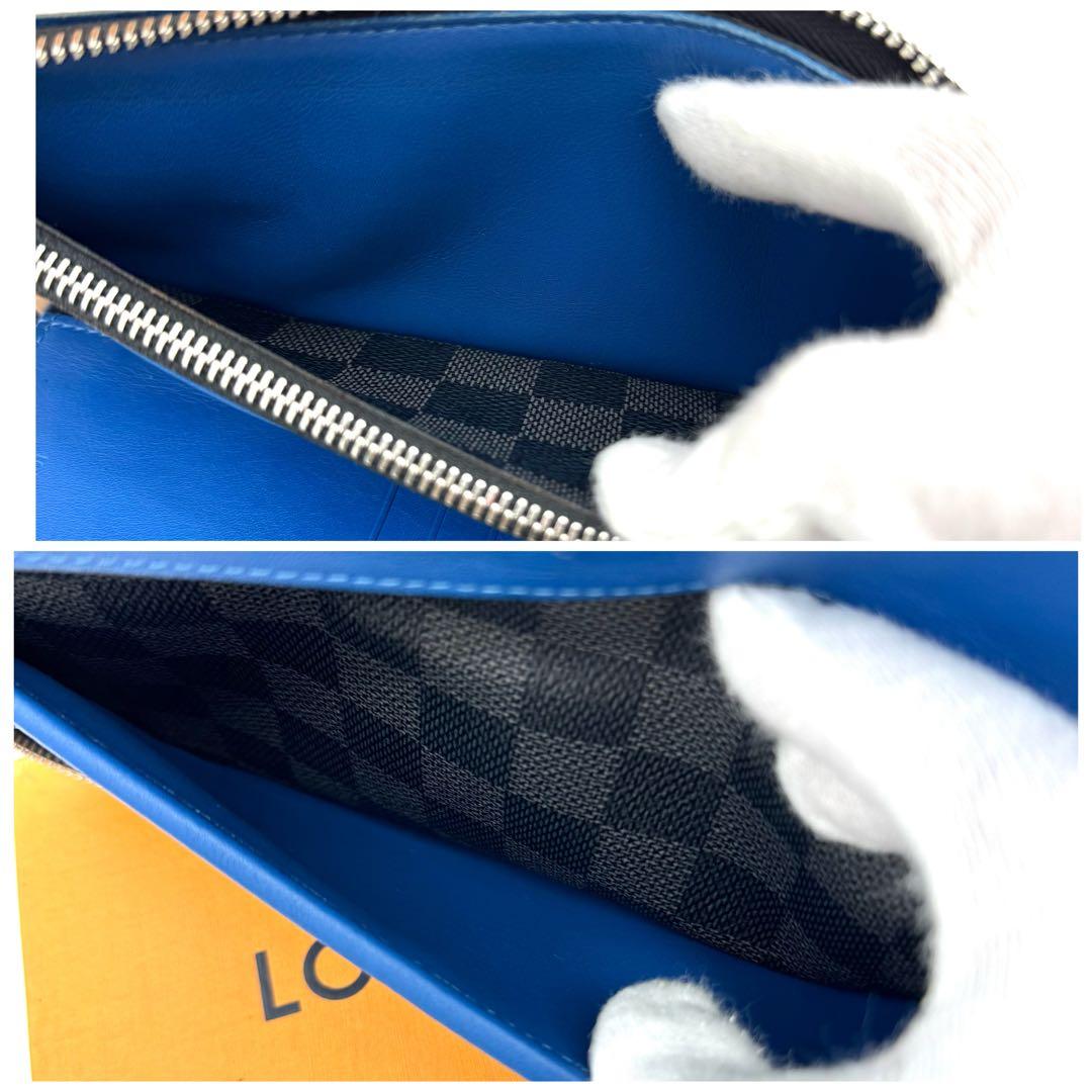 ルイヴィトン ダミエグラフィット ジッピーウォレットヴェルティカル ブルー