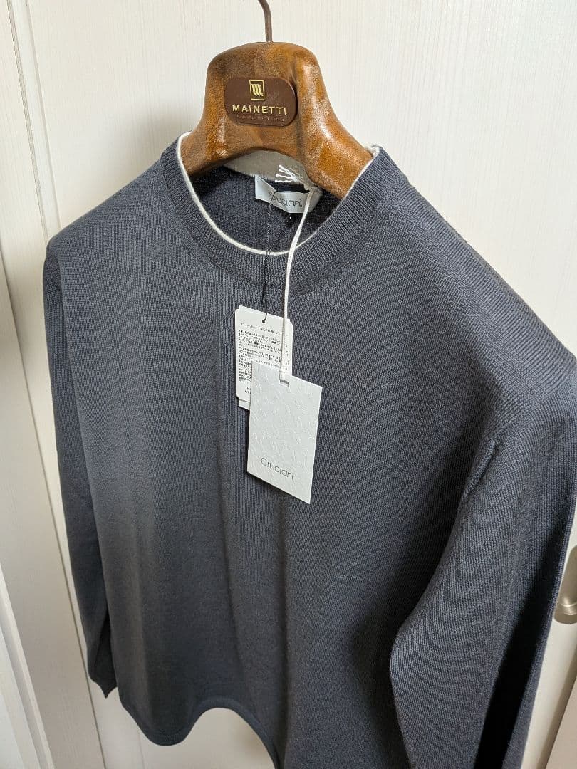 【新品約9万円】Cruciani クルチアーニ★グレー★クルーネックニット 46