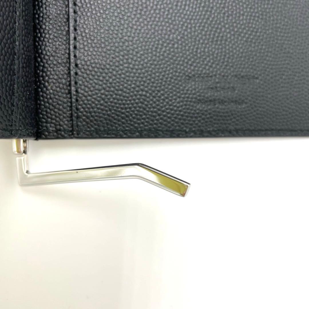 新品同様☆SAINTLAURENT サンローラン マネークリップ ブラック ロゴ
