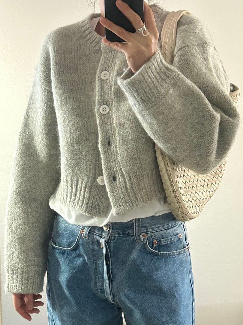 BLACK BY MOUSSY ウールコンパクトカーディガン