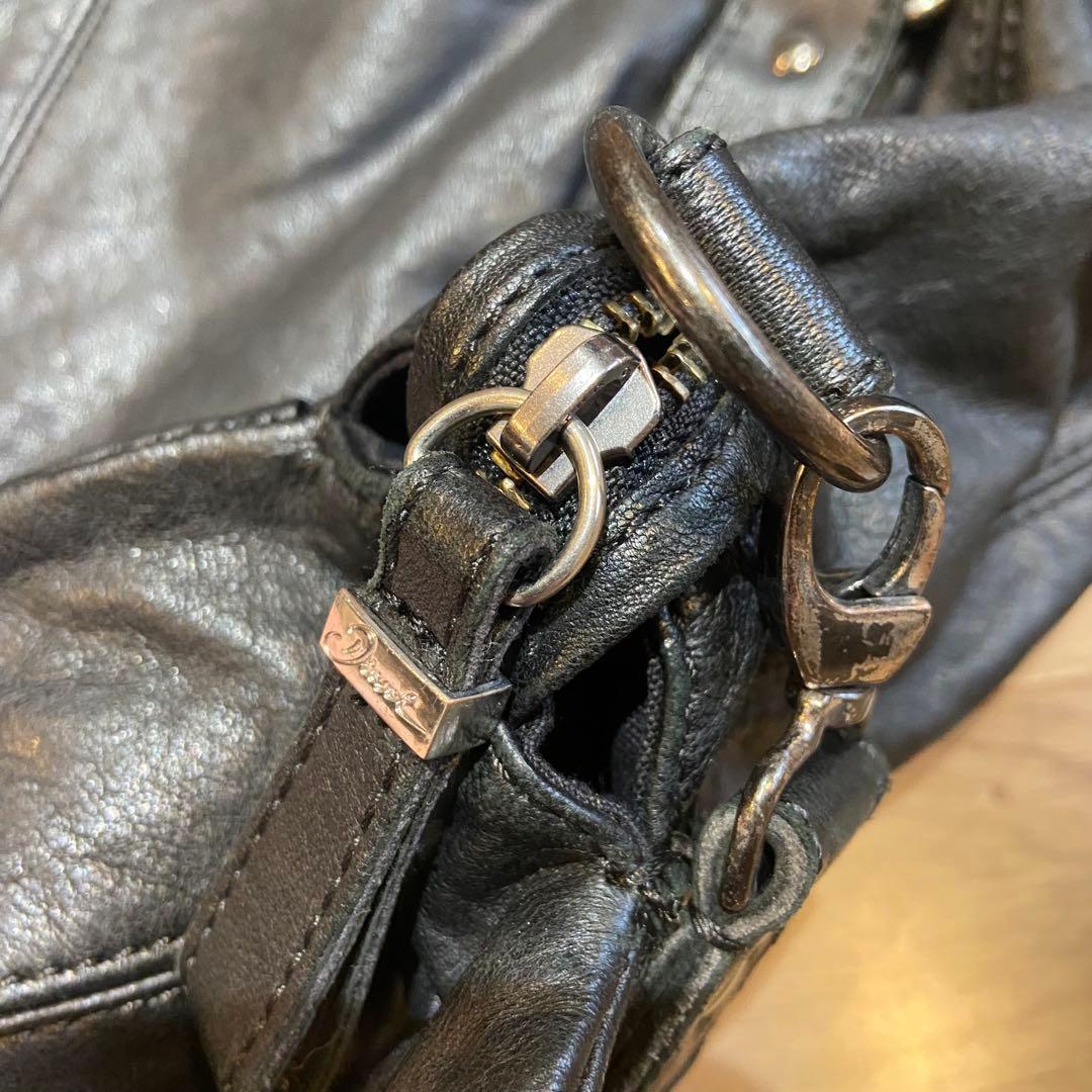 DIESEL ディーゼル A4可 トートバッグ 黒 レザー ショルダーベルト付き