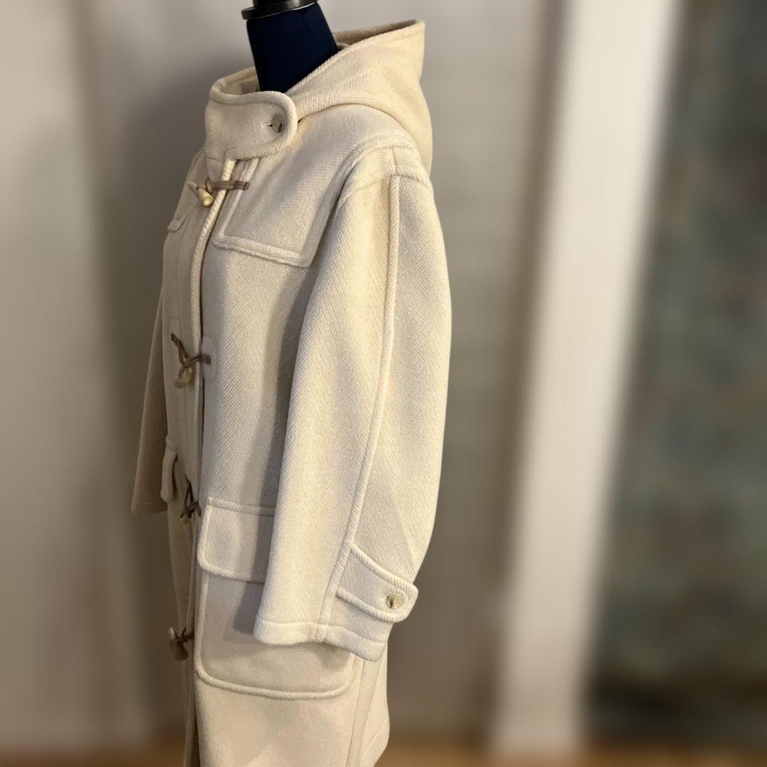 極美品　英国製　ヘリンボーン柄　ダッフルコート フード付き　ロング丈　上品　高級