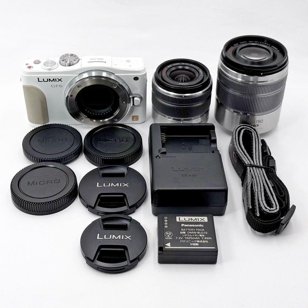【美品】パナソニック DMC-GF6W ダブルズームキット ミラーレス カメラ