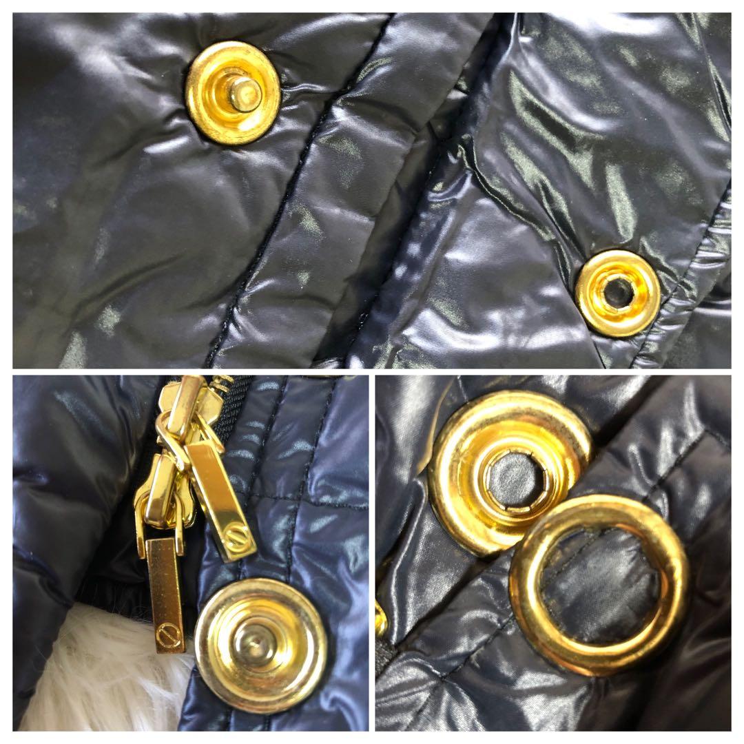極美品 トリーバーチ ダウンジャケット キルティング 金ボタン ネイビー XS