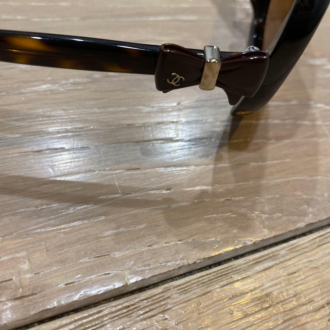 CHANEL シャネル　サングラス ブラウン　べっこう　リボン　美品