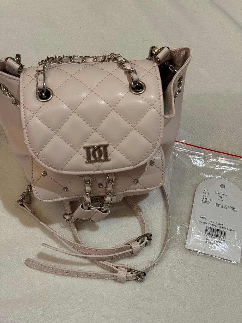 Darich キルティングビジューミニリュック ピンク