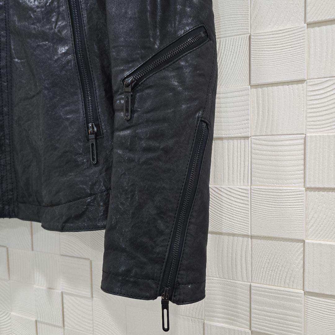 GALAABEND 黒レザーシングルライダースジャケット