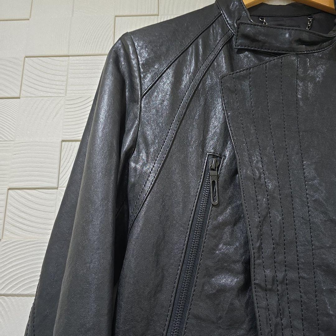 GALAABEND 黒レザーシングルライダースジャケット