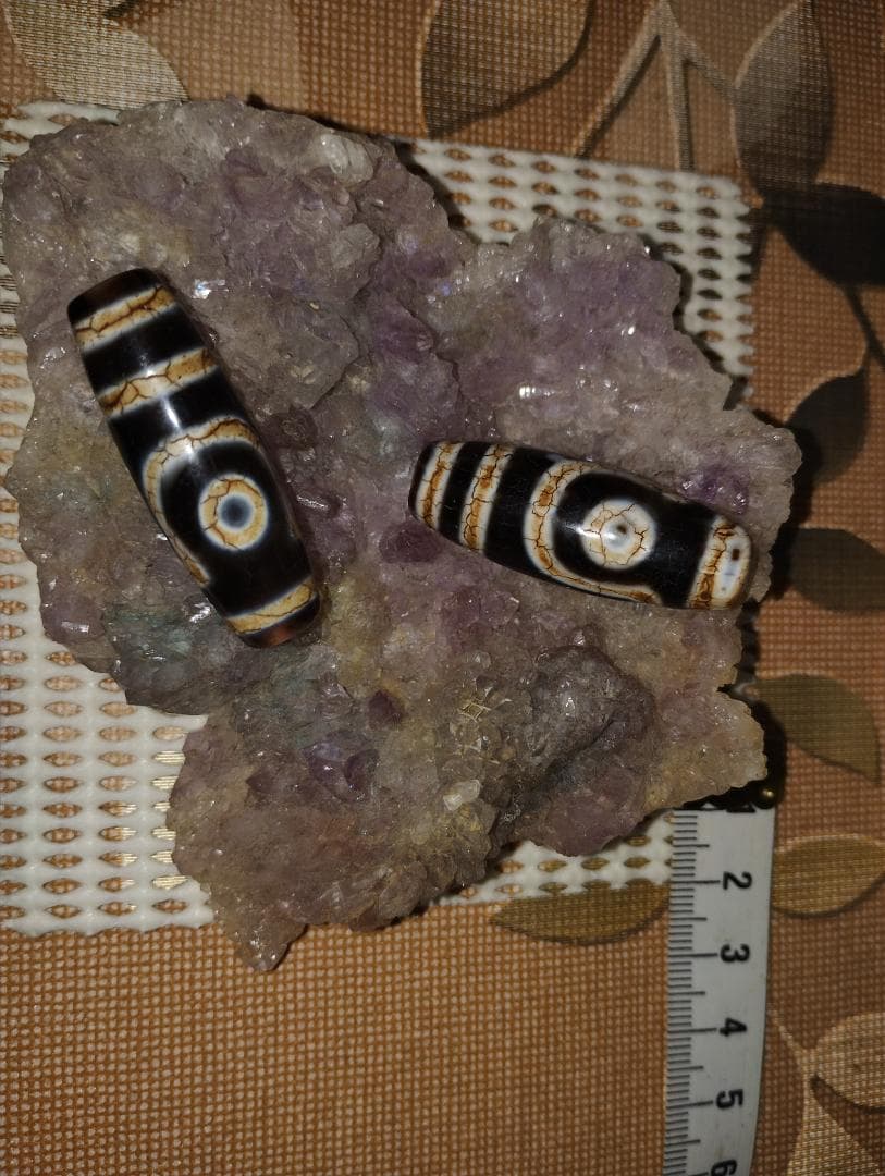 風化龍紋　二眼天珠 　夫婦の和睦、家庭円満、人間関係などの改善