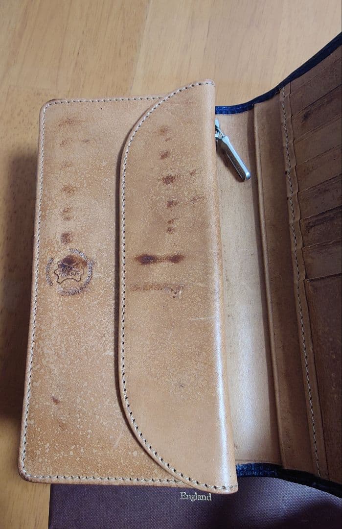 【美品】【廃盤】ホワイトハウスコックス　ヴィンテージレザー　ネイビー長財布