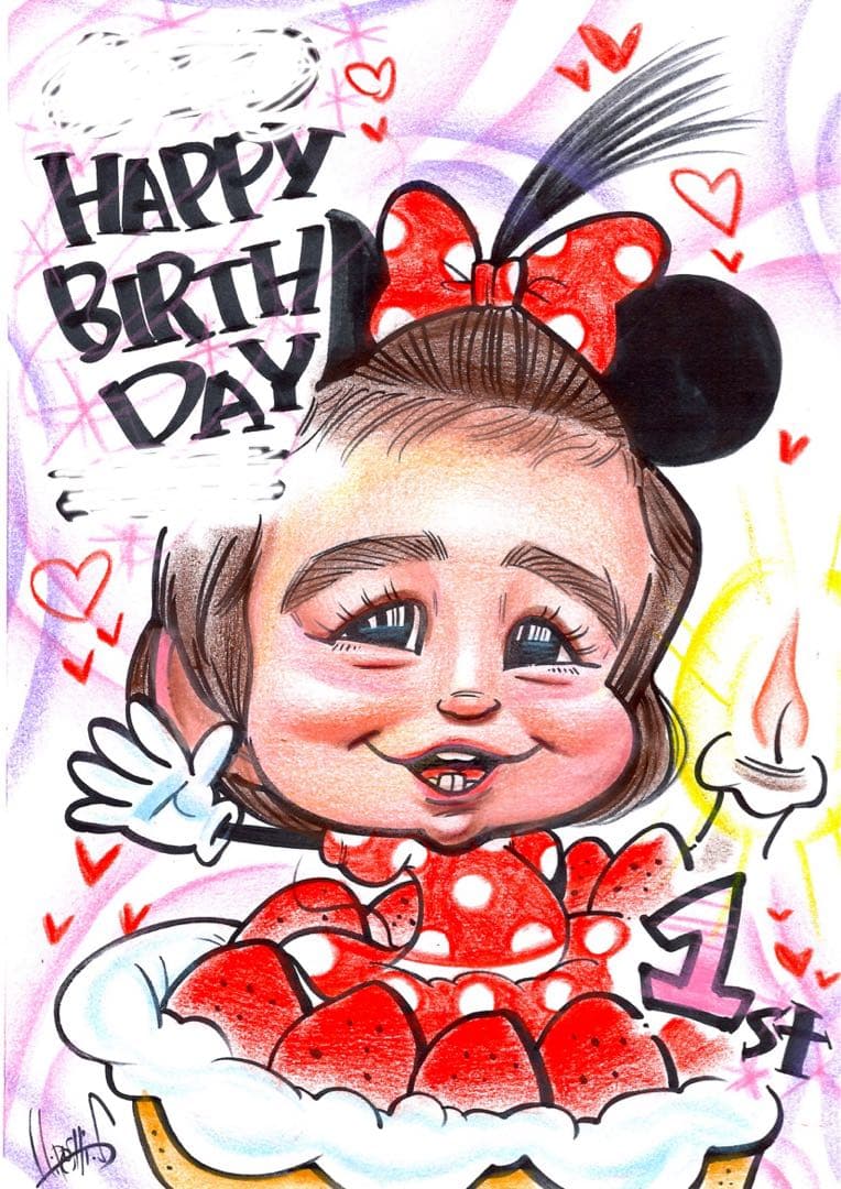 世界で1枚のオーダーメイド似顔絵★ハイクオリティver☆誕生日