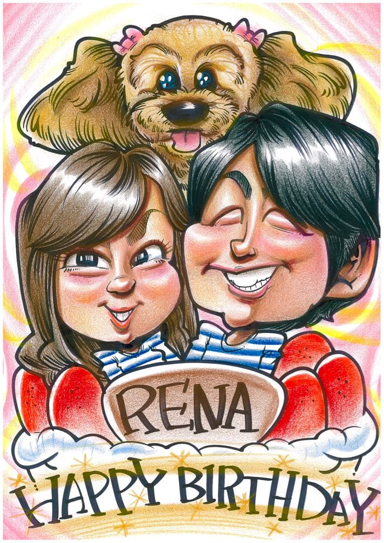 世界で1枚のオーダーメイド似顔絵★ハイクオリティver☆誕生日