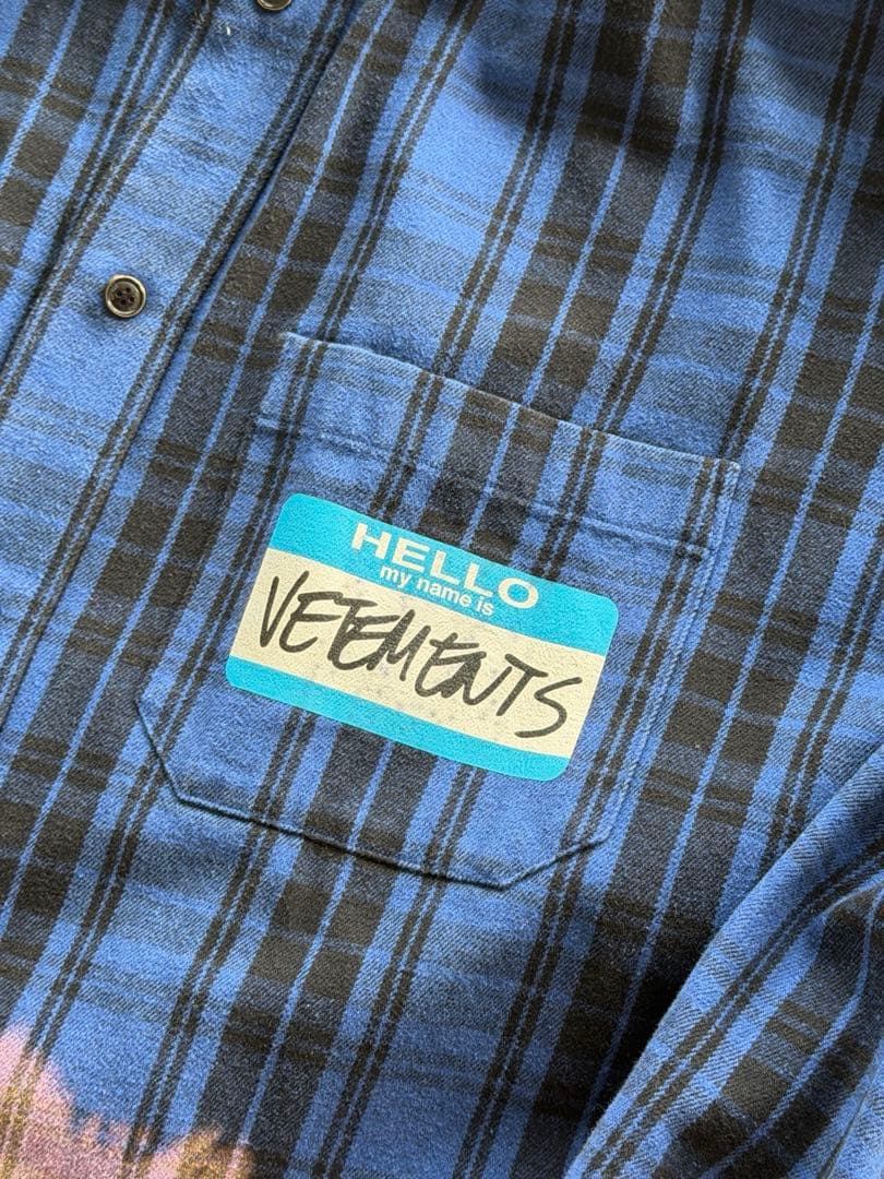 ^*^様 ヴェトモン VETEMENT ネルシャツ 長袖 S ブルー