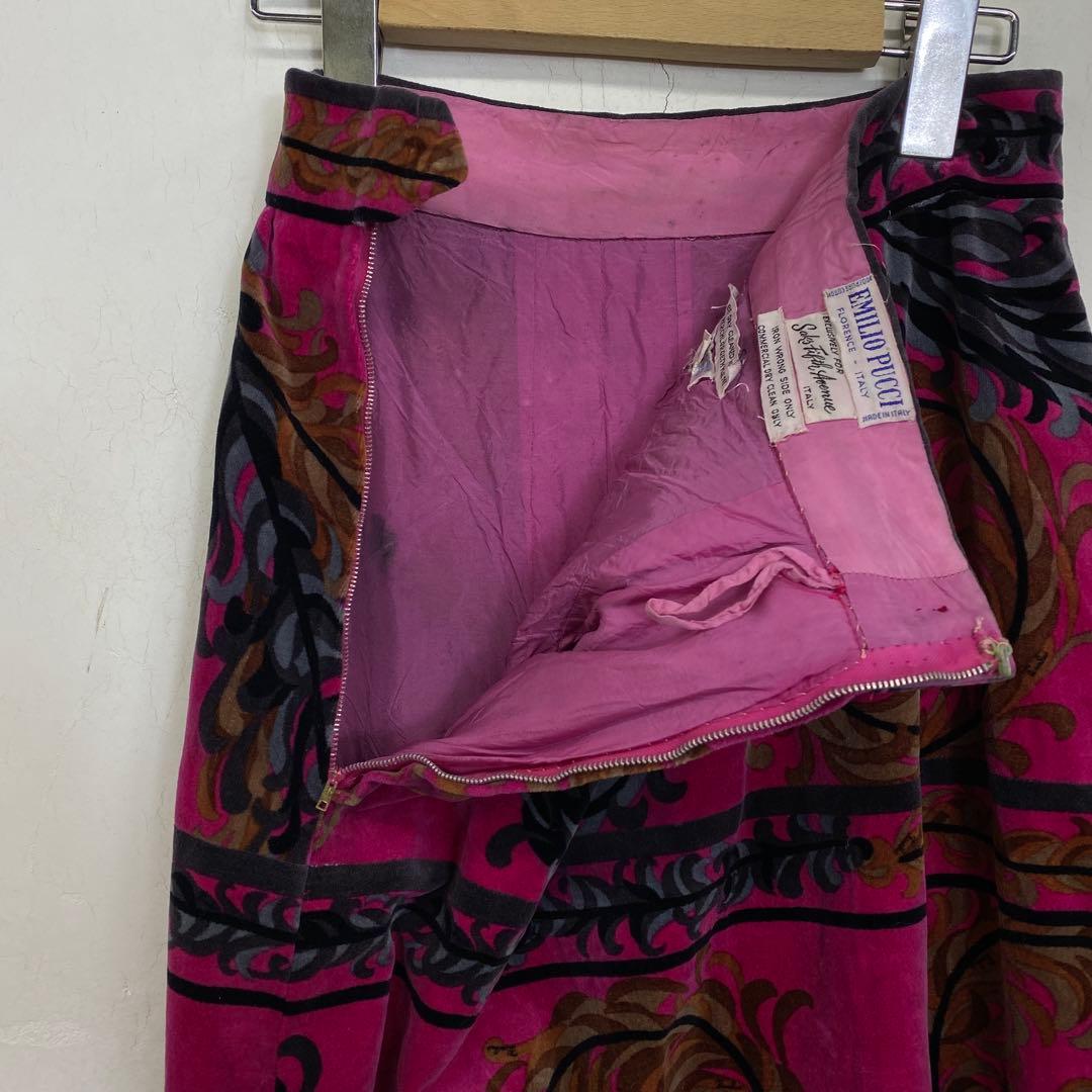 70s EMILIO PUCCI ベロアロングスカート イタリア VINTAGE