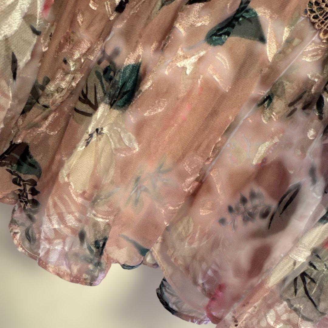 ケイトスペード　花柄シルク長袖ワンピース