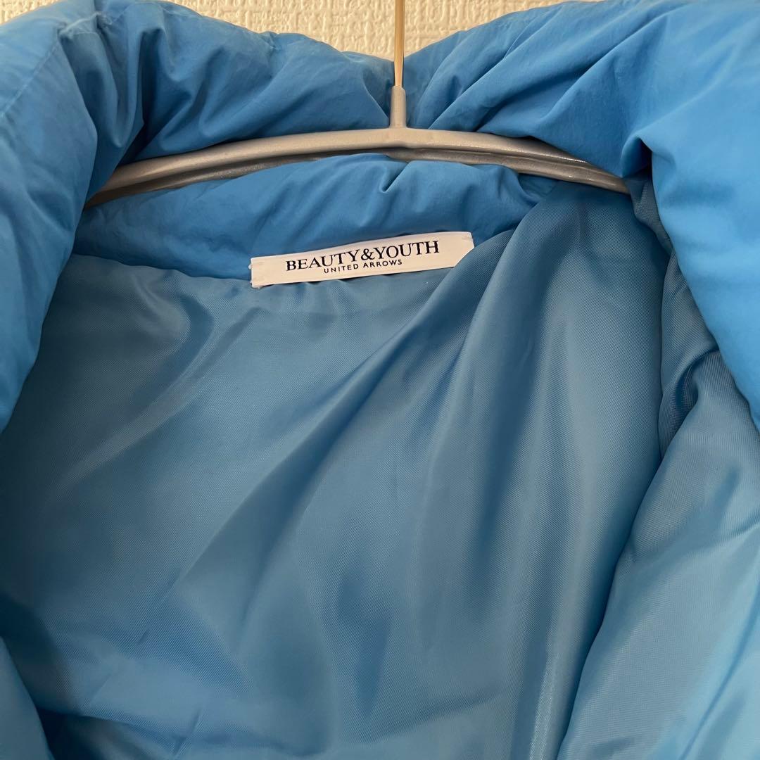 BEAUTY&YOUTH フード付きダウンジャケット 水色M