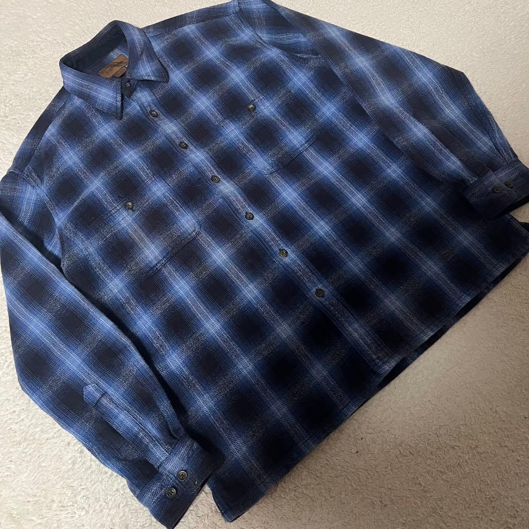 ST JOHN’S BAY フランネルシャツ オンブレ メンズ M