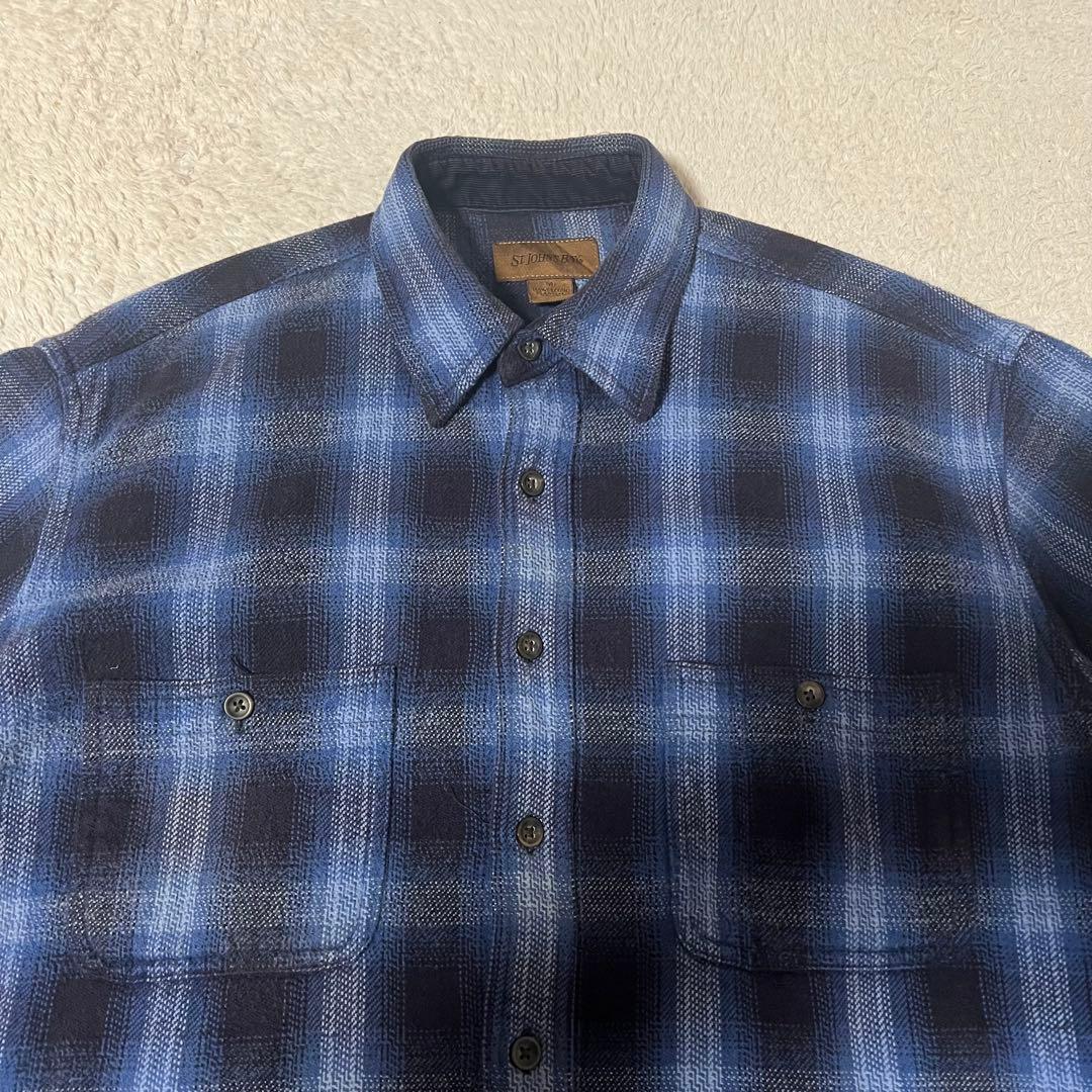 ST JOHN’S BAY フランネルシャツ オンブレ メンズ M